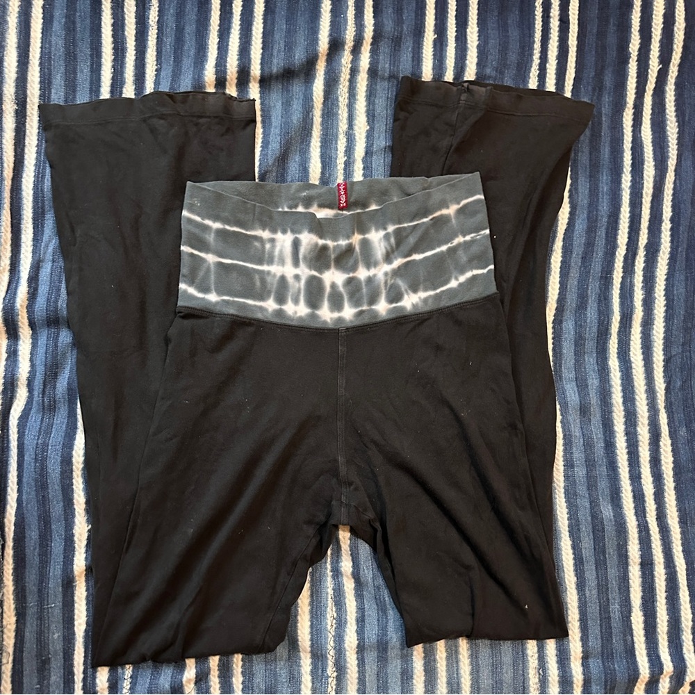 Hard tail Black Tie-Dye Waistband Leggings